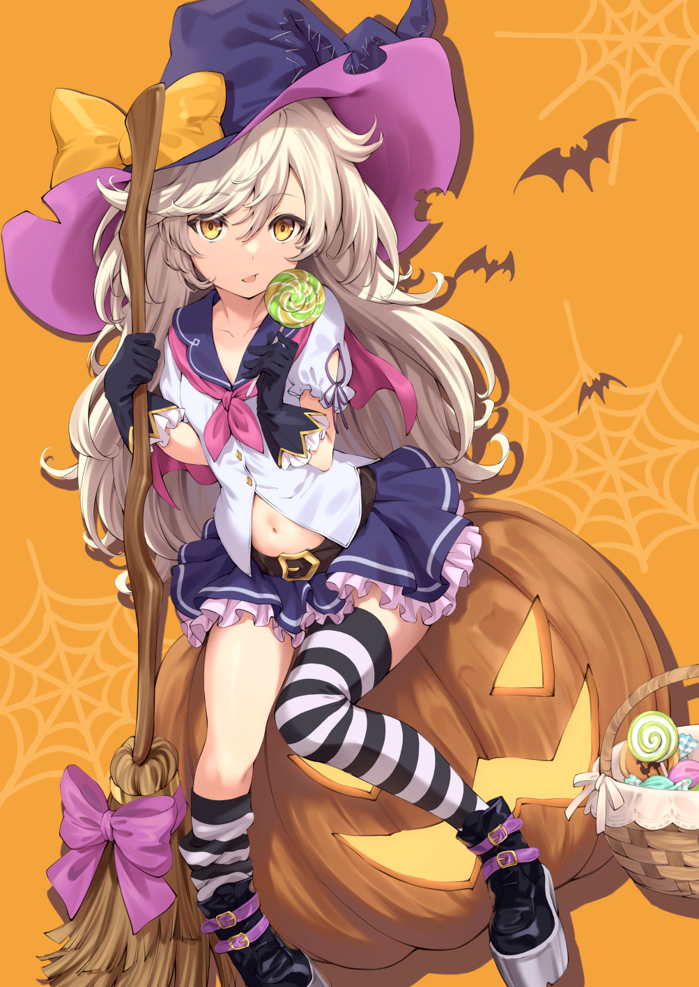 1girl, amerika_juu_pan, belt, black_gloves, black_headwear, black_skirt, blonde_hair, boots