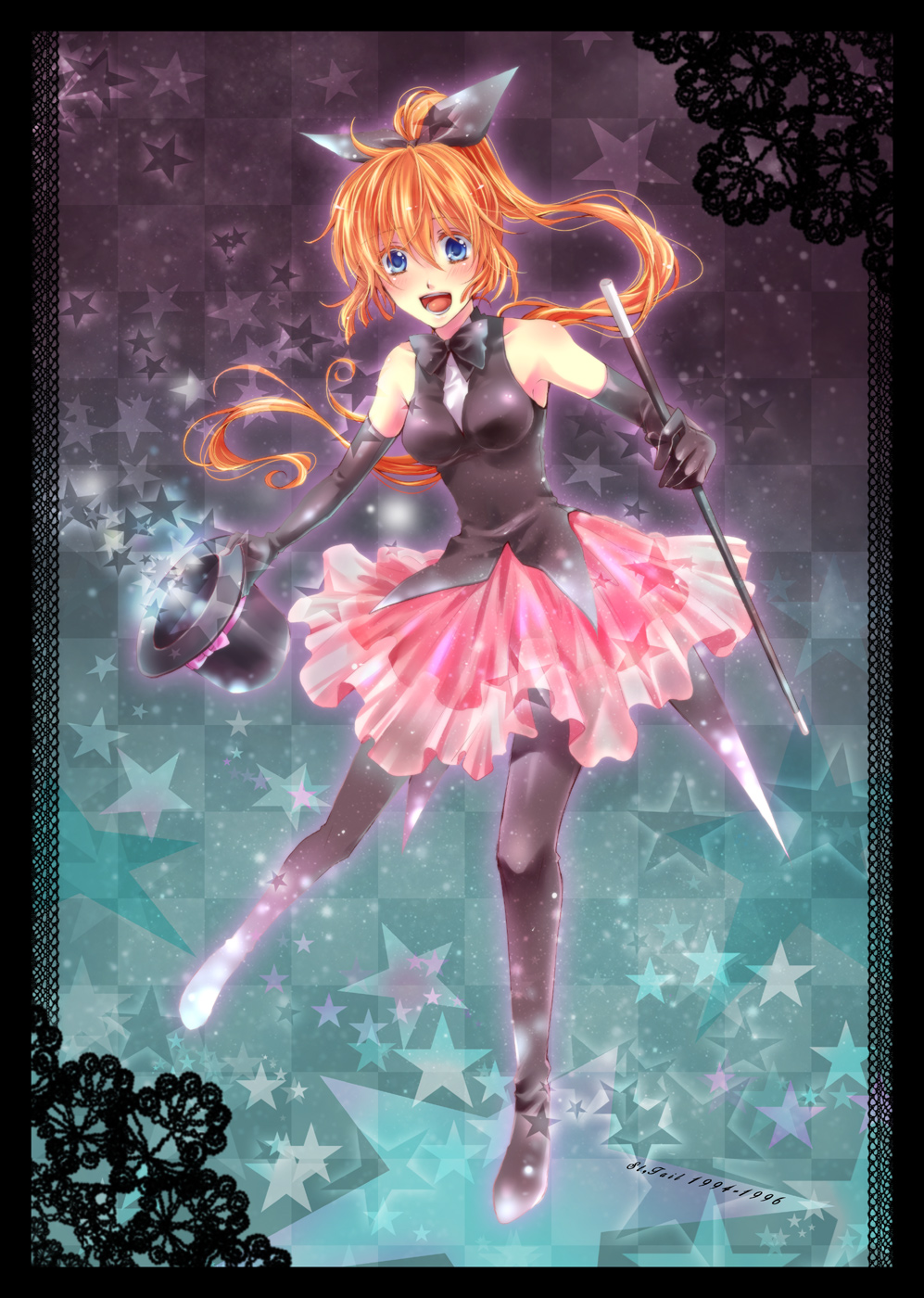 blue_eyes, elbow_gloves, gloves, haneoka_meimi, hat, highres, kaitou_saint_tail, kanou_rihito