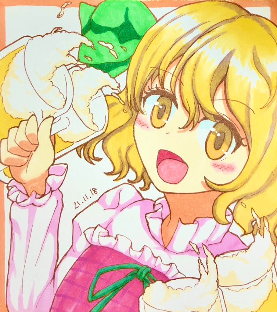 1girl, alcohol, beer, beer_mug, beerko, blonde_hair, blush, cup