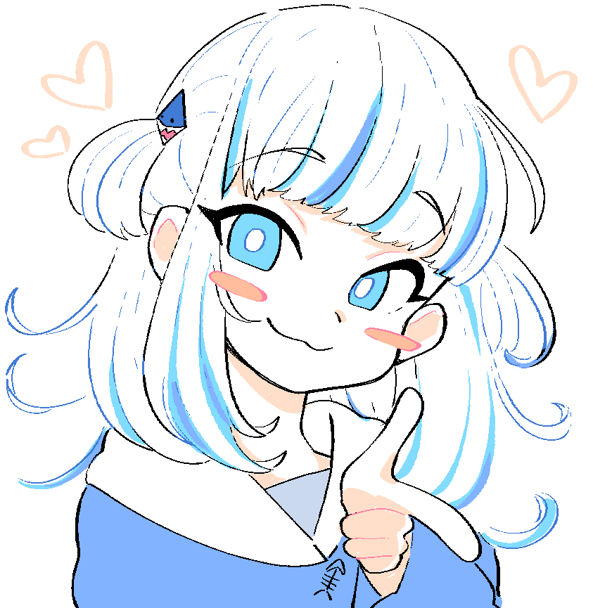 1girl, bangs, blue_eyes, blue_hair, blunt_bangs, blush, blush_visible_through_hair, bright_pupils