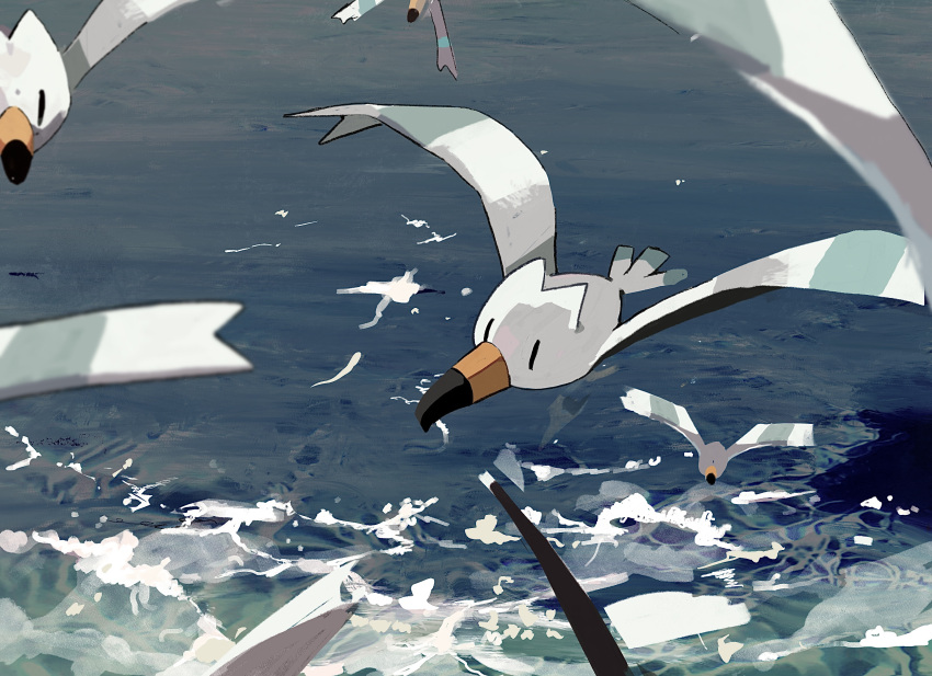 bird, blurry, blurry_foreground, commentary_request, day, depth_of_field, flying, highres
