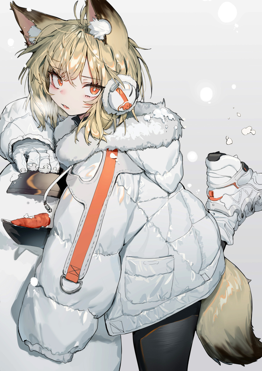 1girl, absurdres, animal_ears, ankle_boots, arknights, bangs, black_pants, blush
