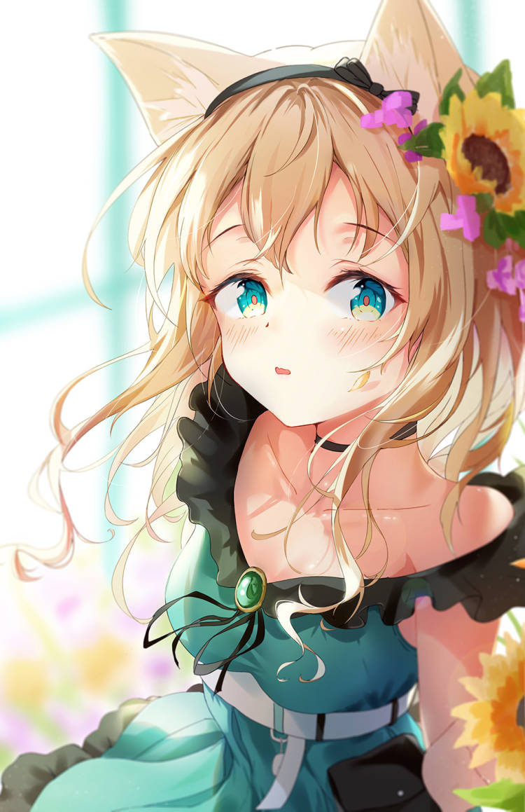 1girl, animal_ear_fluff, animal_ears, arknights, bangs, bare_shoulders, belt, black_choker