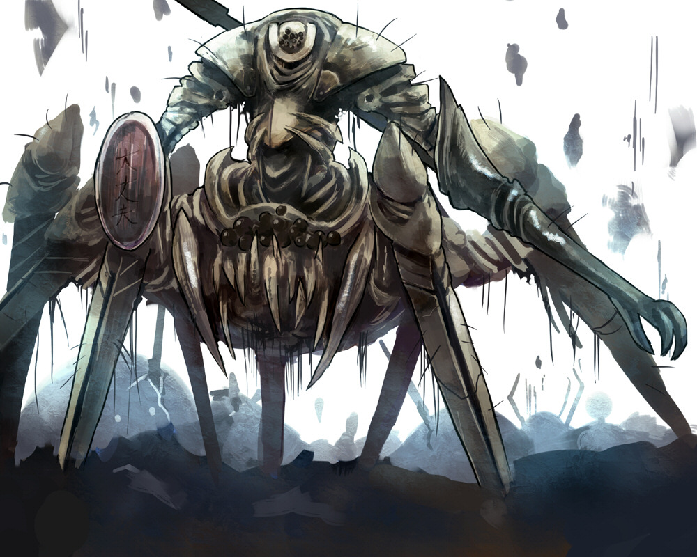 lance, monster, pixiv, pixiv_fantasia, pixiv_fantasia_4, polearm, shield, spider