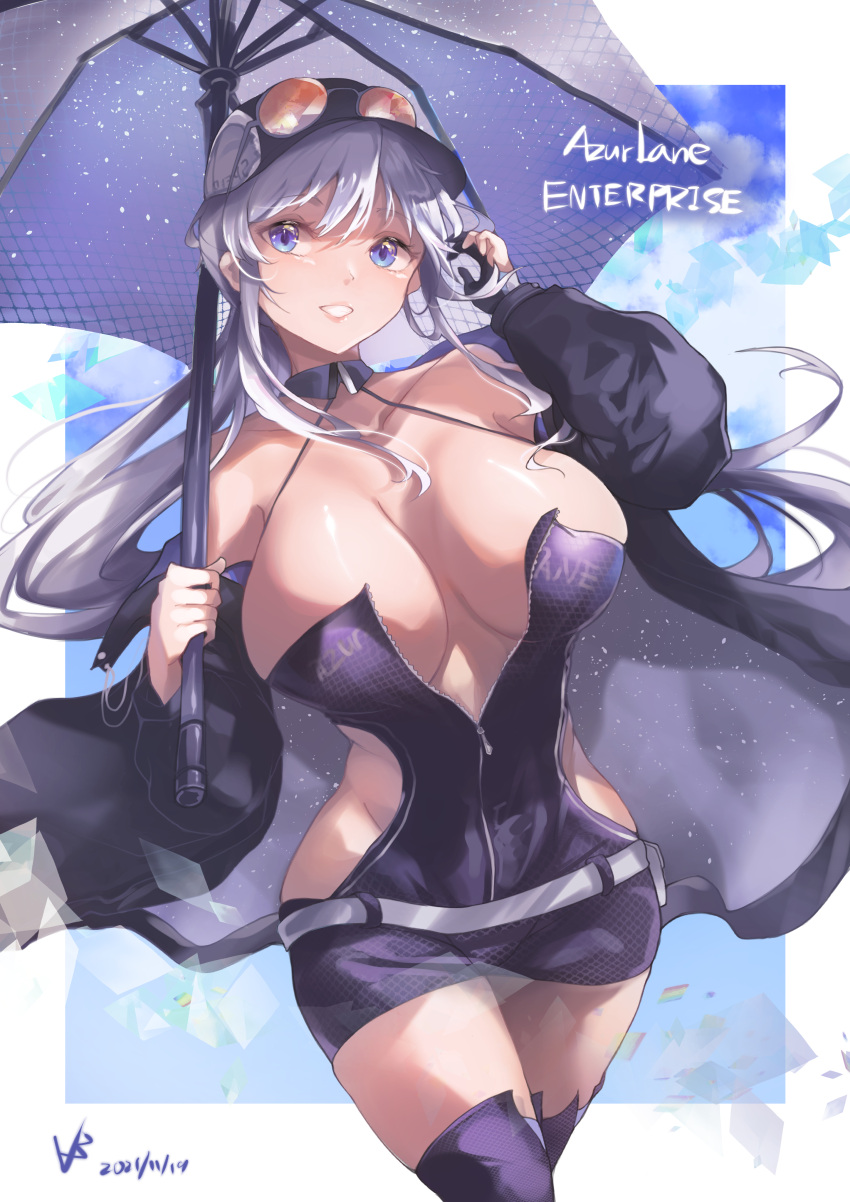 1girl, absurdres, azur_lane, belt, blue_eyes, breasts, character_name, coat