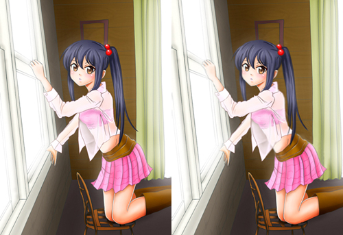 black_hair, brown_eyes, hair_bobbles, k-on!, long_hair, lowres, nakano_azusa, stereogram
