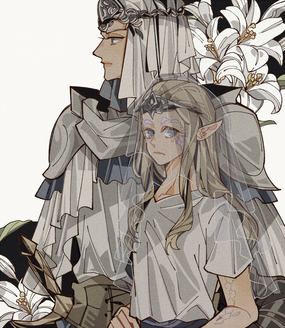 2girls, armor, blonde_hair, blue_eyes, company_captain_yorshka, dark_souls_(series), dark_souls_iii, drenched-in-sunlight