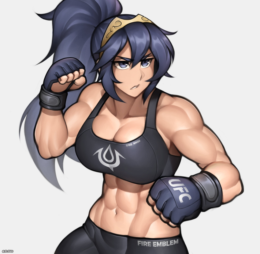 1girl, abs, absurdres, alternate_costume, alternate_hairstyle, blue_eyes, blue_hair, breasts