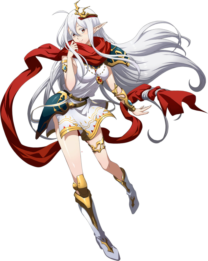 1girl, ahoge, armlet, armor, asymmetrical_footwear, bangs, boots, closed_mouth
