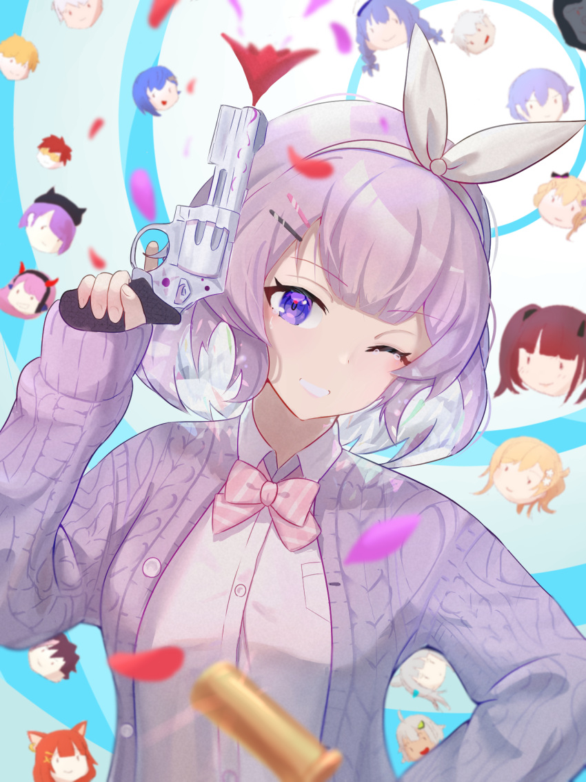 6+boys, 6+girls, akira_ray, annotation_request, bangs, bow, bowtie, breasts