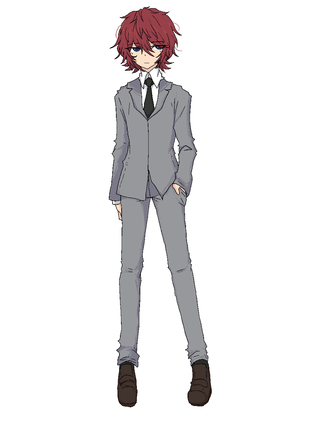1boy, blazer, blue_eyes, concept_art, hand_in_pocket, highres, jacket, mason_camdenburg