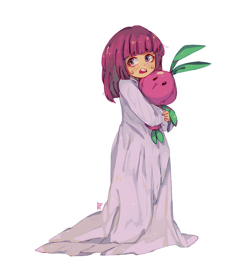 1girl, benzbt, cookie_run, deviantart, dress, long_dress, onion_cookie, purple_hair
