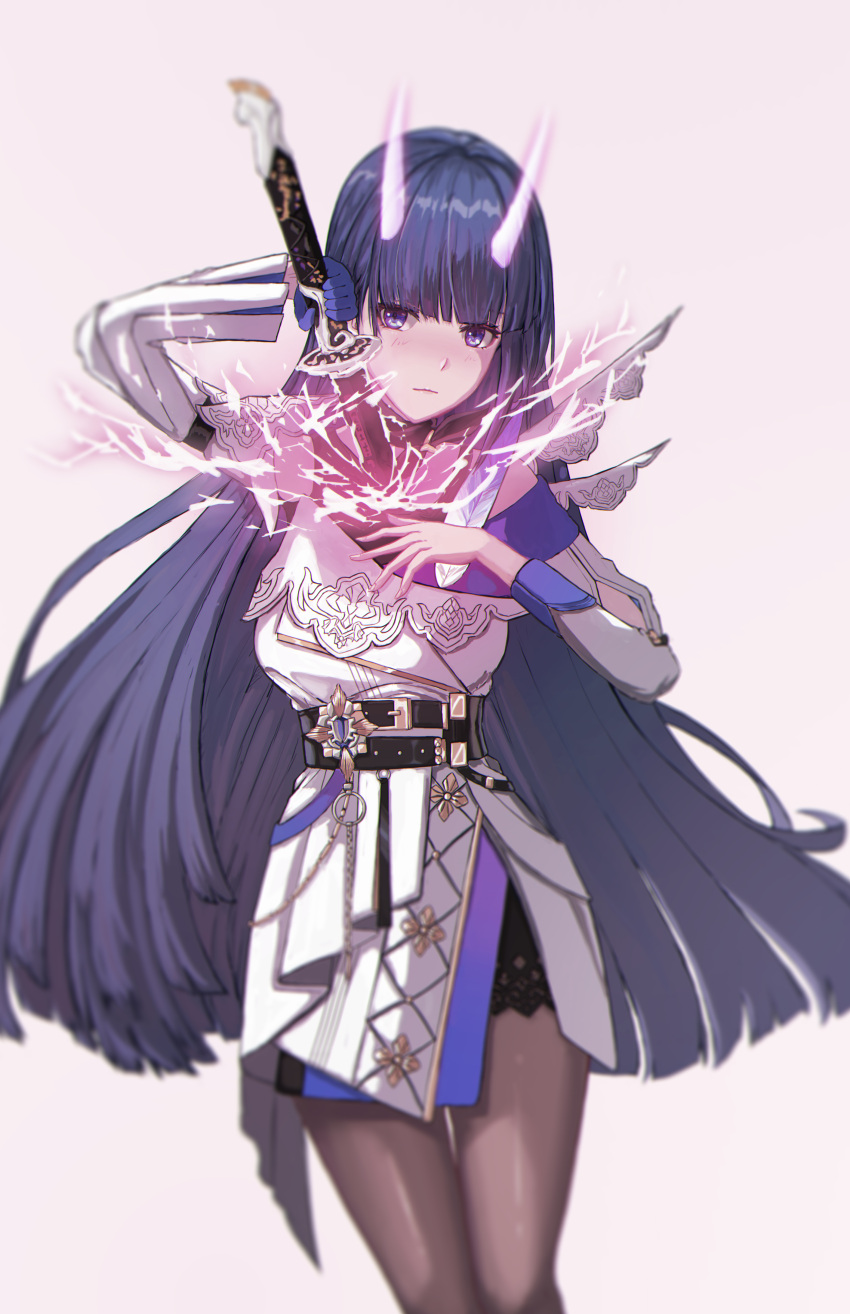 1girl, absurdres, adapted_costume, black_legwear, blush, commentary, genshin_impact, gloves