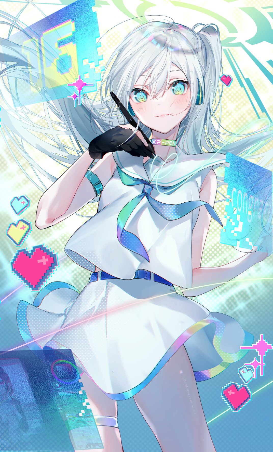 1girl, bangs, belt, belt_buckle, birthday, blue_belt, blue_eyes, buckle