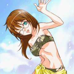 bikini, cap, days_of_memories, fio_germi, glasses, metal_slug, midriff, snk