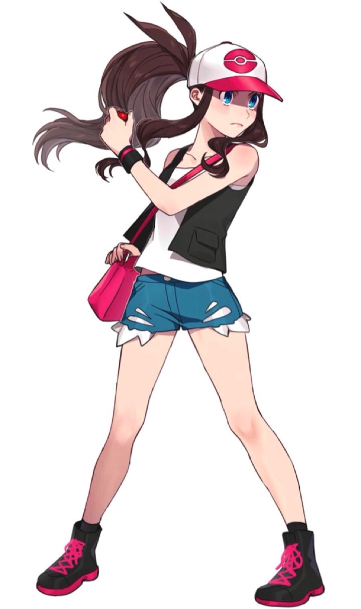 1girl, bag, baseball_cap, black_vest, blue_eyes, boots, brown_hair, closed_mouth