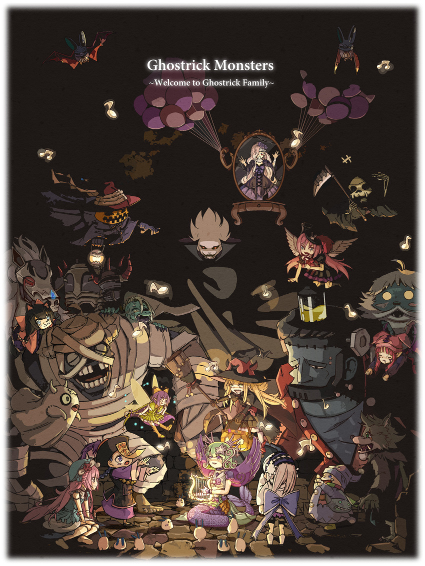 6+boys, 6+girls, 6+others, ;q, ahoge, ambiguous_gender, angel_wings, animal_ears