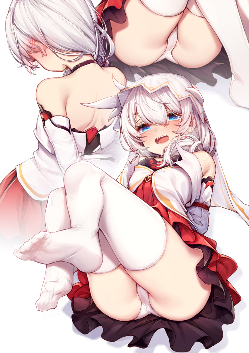 1girl, absurdres, arms_behind_back, ass, bad_id, bad_pixiv_id, bare_shoulders, bdsm