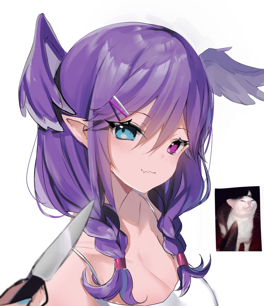 1girl, absurdres, bare_shoulders, blue_eyes, blurry, braid, collarbone, commentary