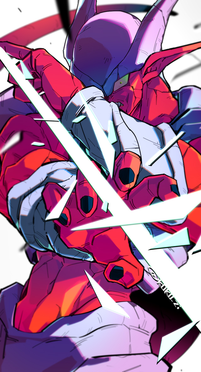 1boy, black_nails, colored_sclera, colored_skin, dragon_ball, dragon_ball_z, horns, janemba