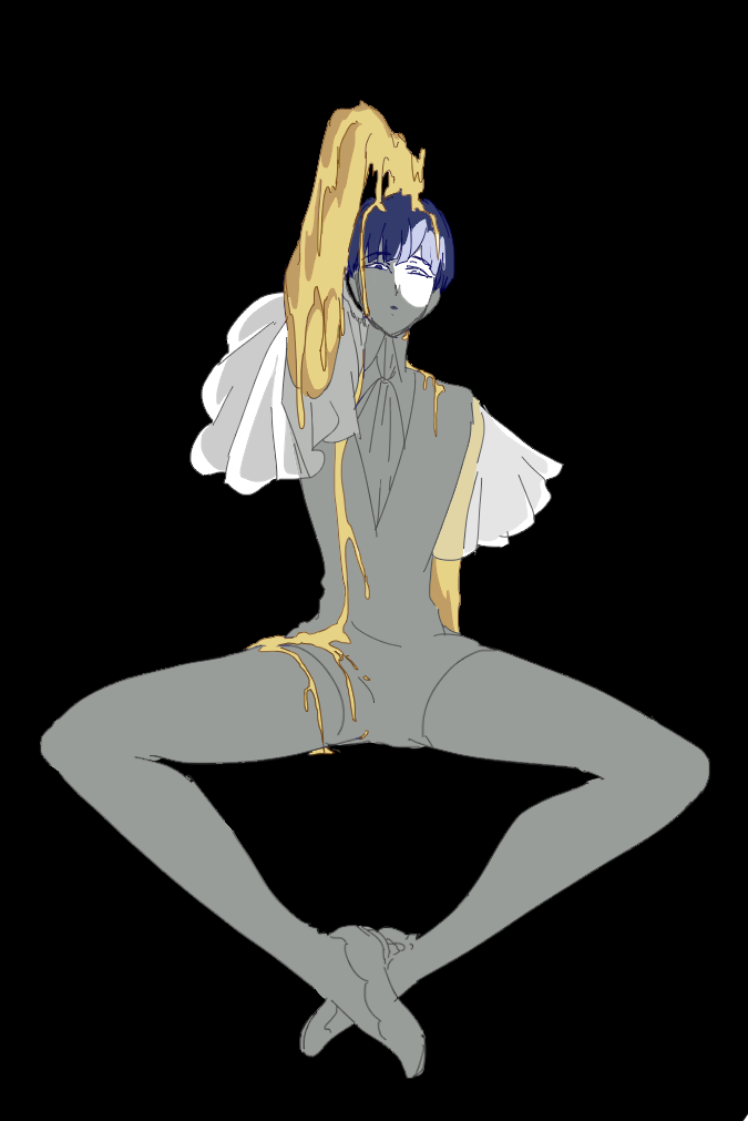 1other, akihiko_(sw4553), androgynous, arm_support, bangs, black_background, blue_eyes, blue_hair