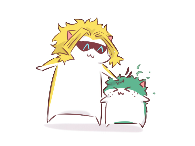 >3<, animal, animalization, boku_no_hero_academia, closed_eyes, freckles, grey_background, hamster