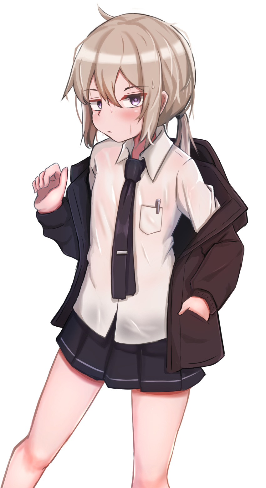 1girl, absurdres, black_necktie, cowgirl_position, eyebrows_visible_through_hair, girls_frontline, hand_in_pocket, highres