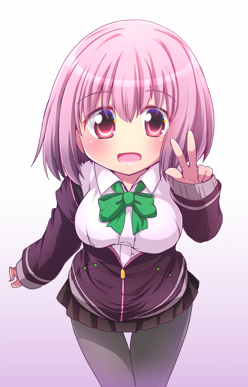 1girl, :d, azur_lane, bangs, black_skirt, bow, bowtie, breasts