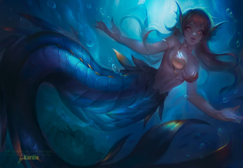 1girl, absurdres, air_bubble, animal_ears, armlet, artist_name, bangs, borrowed_character