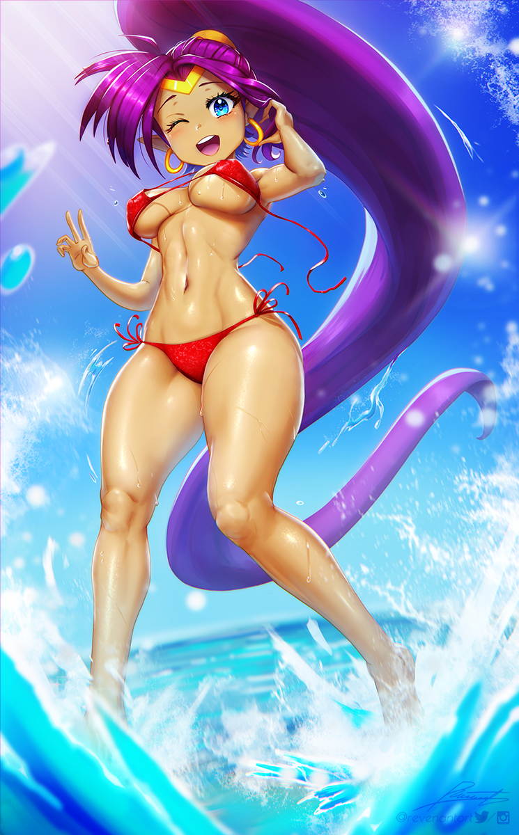 1girl, bikini, blue_eyes, breasts, circlet, dark-skinned_female, dark_skin, earrings