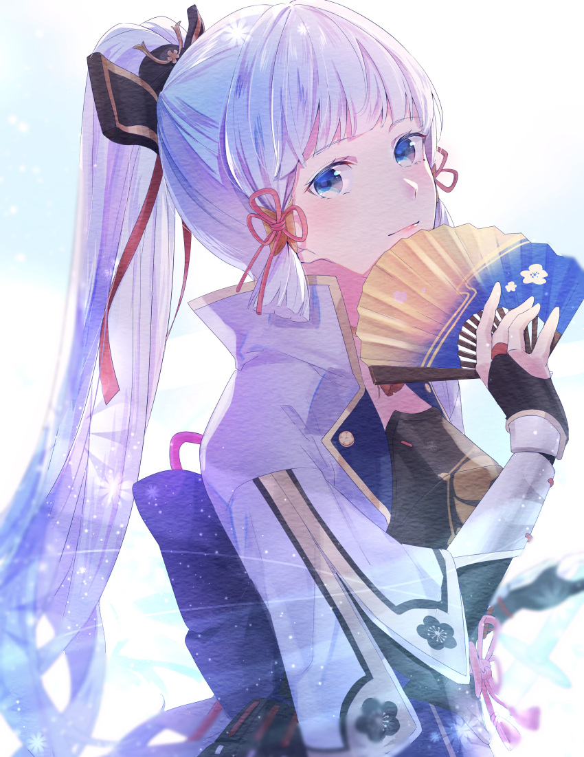 1girl, absurdres, armor, back_bow, bangs, blue_bow, blue_eyes, bow