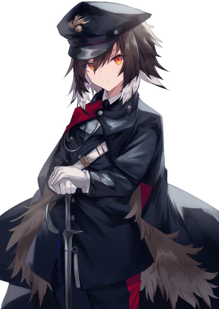 1girl, arknights, bangs, black_coat, black_headwear, black_jacket, black_necktie, black_pants