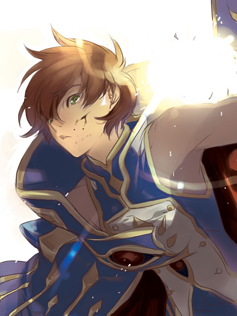blood, brown_hair, code_geass, green_eyes, injury, jewel, kururugi_suzaku, man