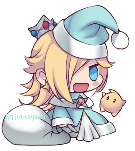 1girl, :d, aqua_capelet, aqua_coat, aqua_headwear, blonde_hair, blue_eyes, blush_stickers