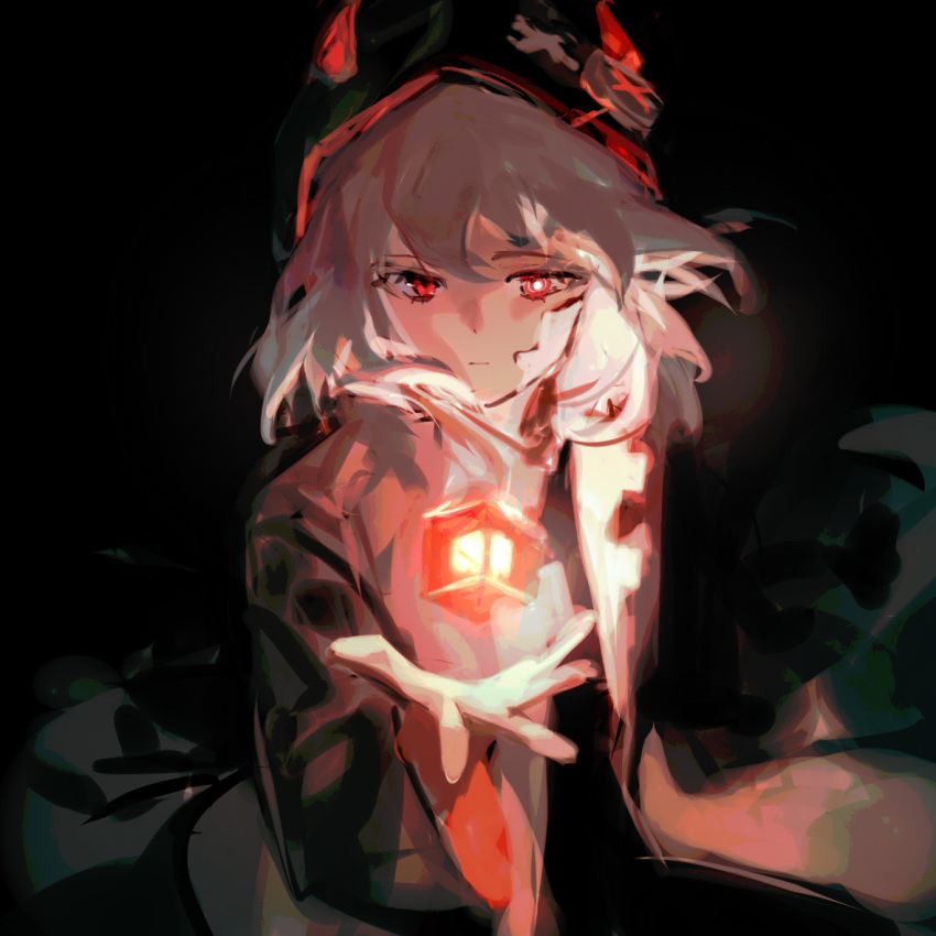 1girl, bright_pupils, closed_mouth, commentary, cube, cytus_ii, expressionless, hand_up