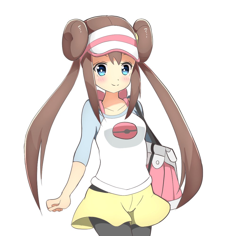 1girl, black_legwear, blue_eyes, breasts, brown_hair, closed_mouth, double_bun, long_hair