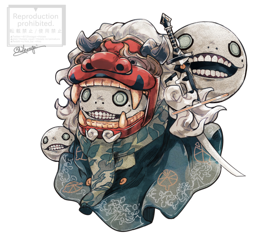 1boy, arurandeisu, arurandeisu_(cosplay), cosplay, emil_(nier), highres, holostars, hotate_rayan