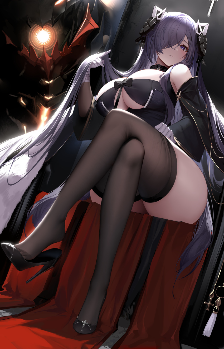 1girl, absurdres, an_yasuri, ass, august_von_parseval_(azur_lane), azur_lane, banned_artist, bare_shoulders