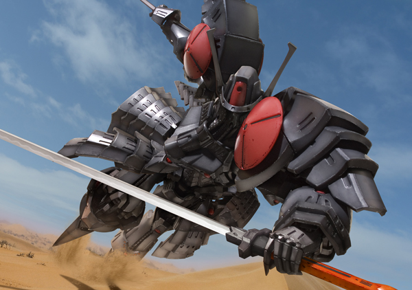 dual_wielding, dutch_angle, five_star_stories, lowres, mecha, robographer, sand, solo