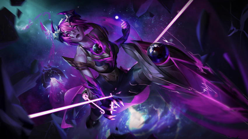 1girl, armor, bangs, bare_shoulders, breasts, camille_(league_of_legends), character_request, closed_mouth
