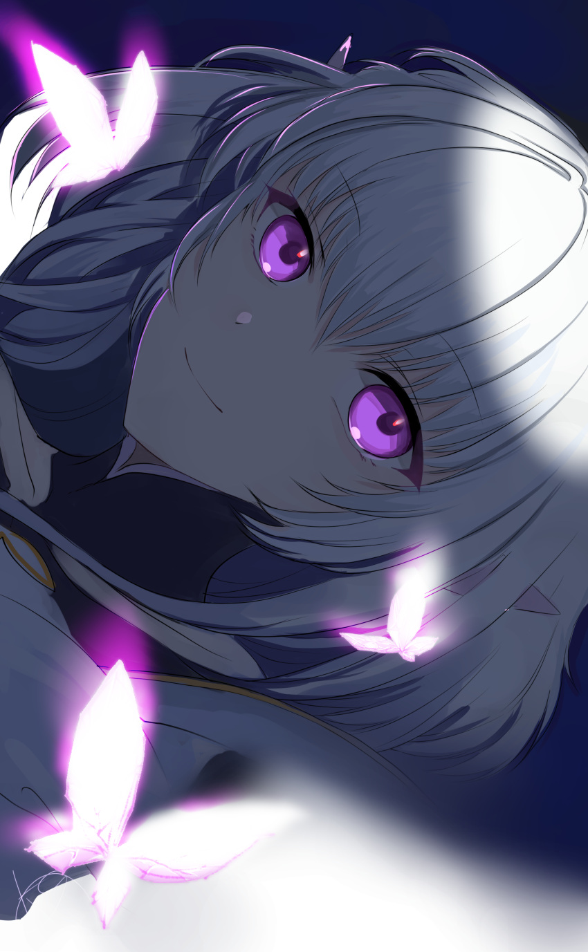 1girl, absurdres, ahoge, bangs, breasts, bug, butterfly, fate/grand_order