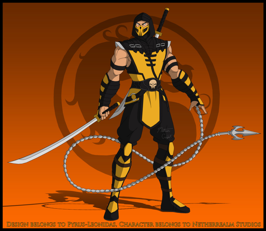 1boy, armor, black_gloves, blank_eyes, chain, deviantart_username, empty_eyes, fingerless_gloves