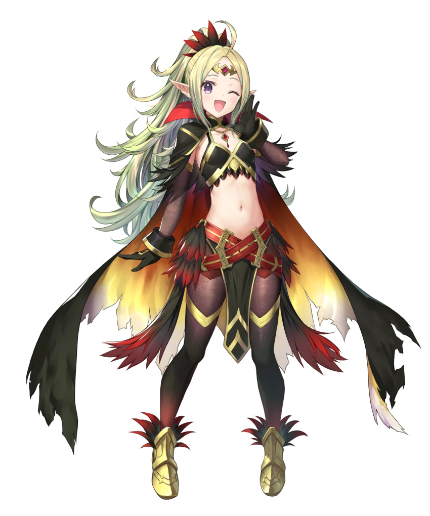 1girl, ahoge, alternate_costume, bangs, belt, black_gloves, blonde_hair, cape