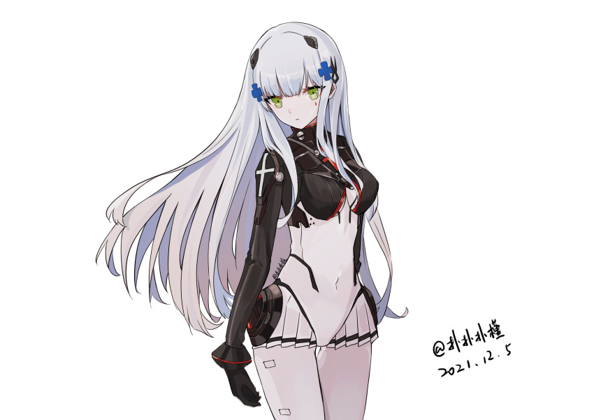 1girl, absurdres, bangs, black_bodysuit, blunt_bangs, bodysuit, breasts, covered_navel