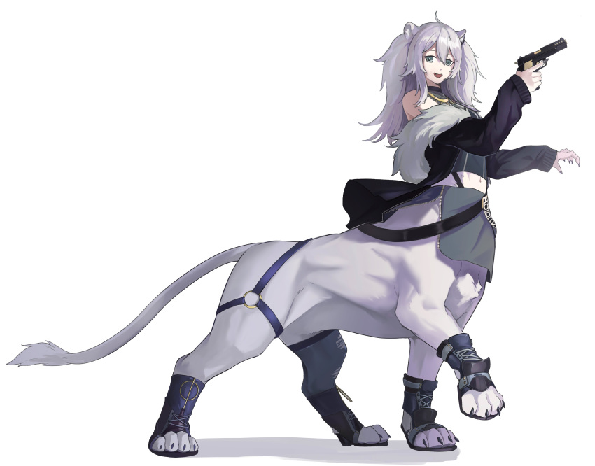 1girl, absurdres, ahoge, animal_ears, bangs, bare_shoulders, black_legwear, black_shirt