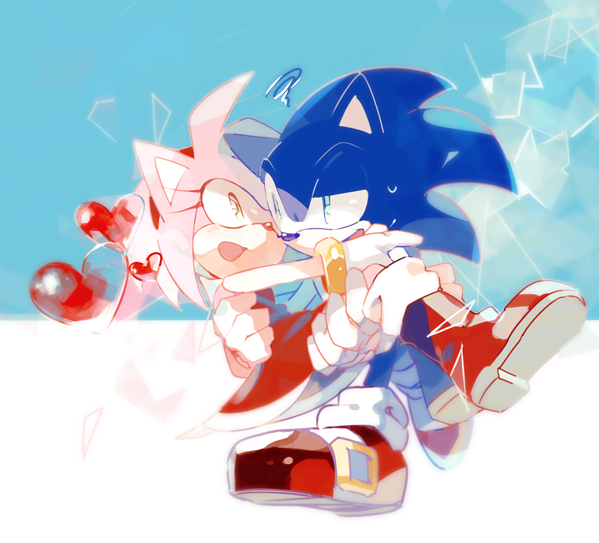 1boy, 1girl, amy_rose, carrying, dress, furry, furry_female, furry_male