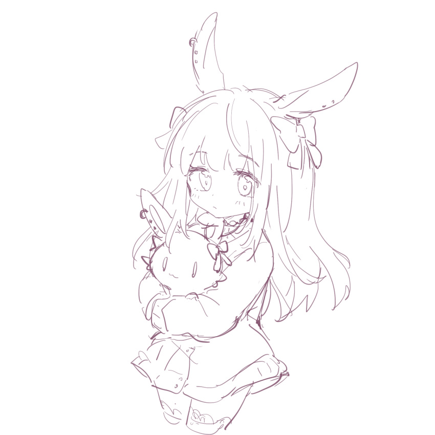 1girl, animal_ears, arknights, bangs, blush, bow, closed_mouth, cropped_legs