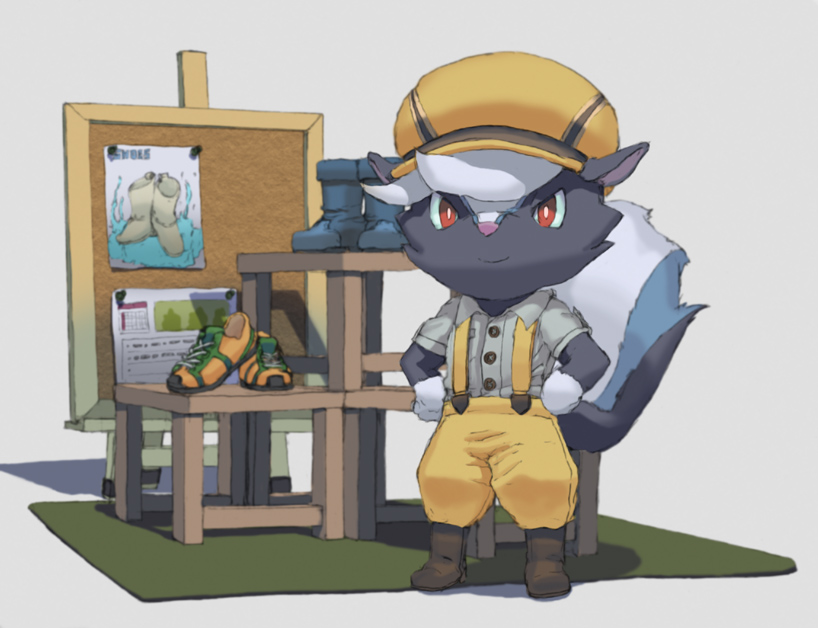 1boy, animal_crossing, animal_ears, animal_nose, black_fur, black_hair, boots, bright_pupils