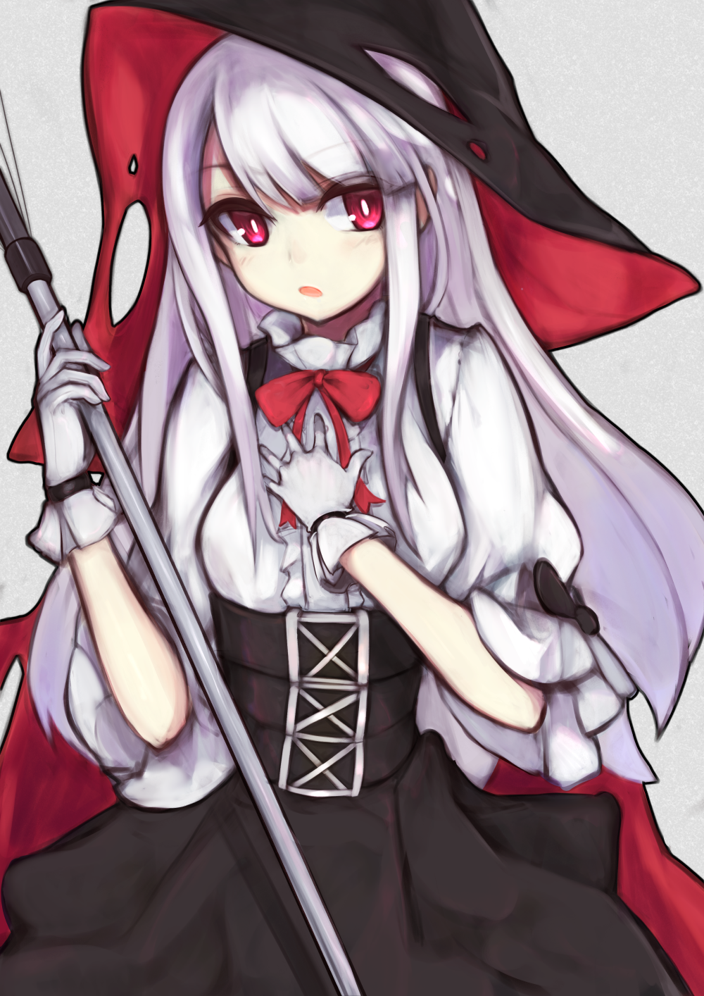 1girl, azur_lane, bangs, black_headwear, black_skirt, bow, bowtie, breasts