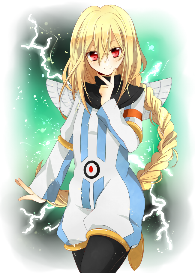 afuro_terumi, aphrodi, black_stockings, blonde_hair, braid, inazuma_eleven, red_eyes, solo